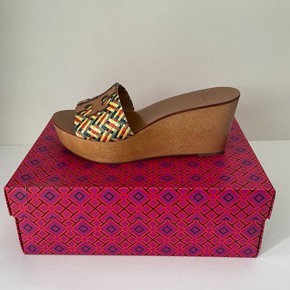Tory Burch Ines 80 MM Wdge Slide Sandals - Picture 6 of 10